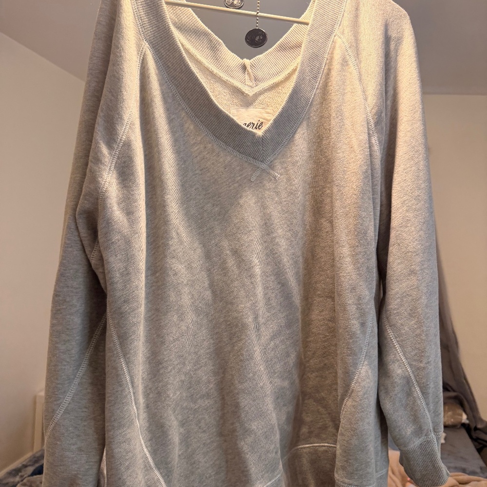 Aerie down time v neck oversized sweater